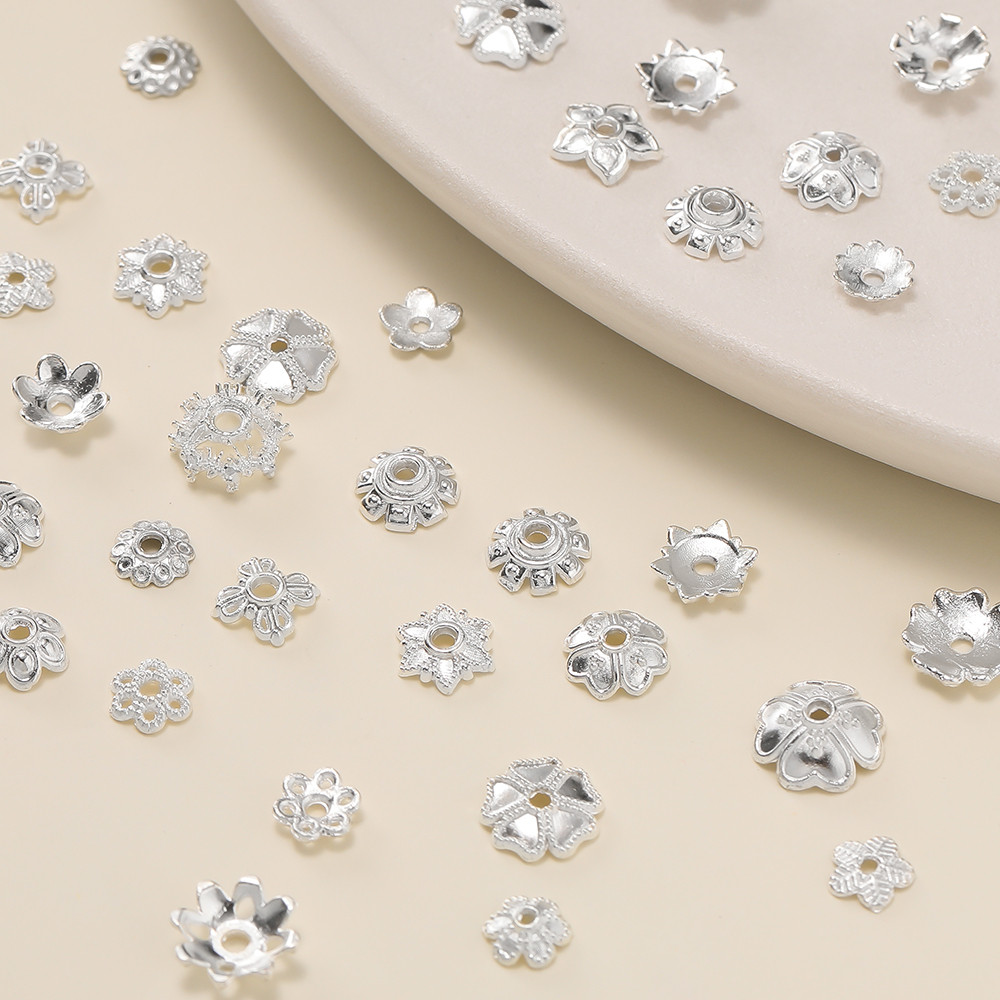 ฐานลูกปัดโลหะผสม สีเงิน สำหรับทำสร้อยข้อมือและสร้อยคอมือสมเอง (DIY) 50 ชิ้น - รูปที่ 2