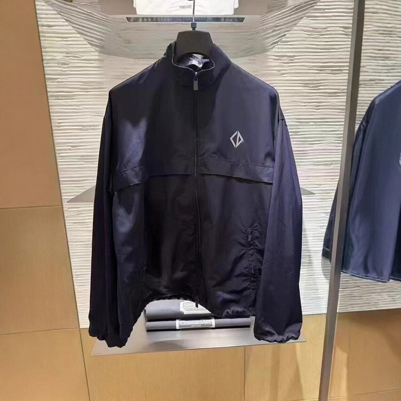 68PD DI# Autumn Printed Zipper Stand Collar Jacket Men and Women Outdoor Windproof loose Sports Coat