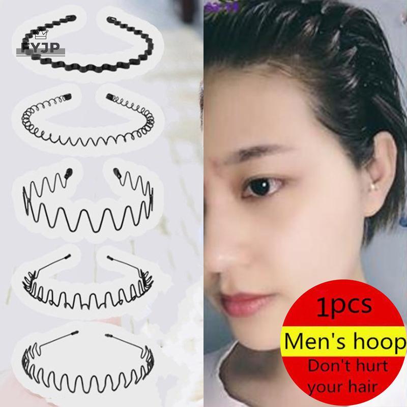 FYJP Fashion Hair Hoop Metal Sport Gym Wave Hair Head Band Metal [JP]