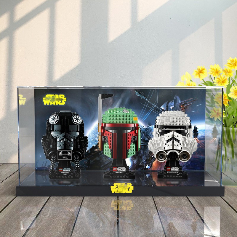 [กล่องแสดงโมเดล] กล่องป้องกันฝุ่นอะคริลิค 75274 75276 76277 เหมาะสําหรับหมวกกันน็อค Lego Stormtroope