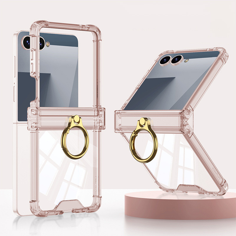 สําหรับเคสโทรศัพท์ Samsung Galaxy Flip 7, Flip 7 ถุงลมนิรภัยแหวนยึดปลอกโปร่งใส Flip 7 เคสกันกระแทก - รูปที่ 6