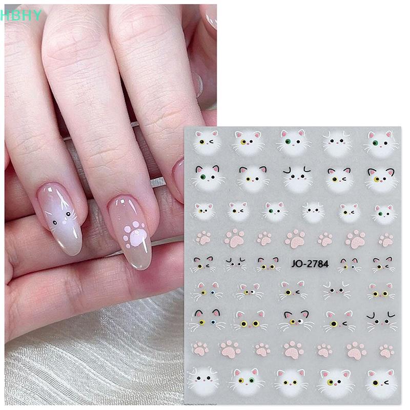HB 1 แผ่นสติกเกอร์เล็บน่ารัก Faces, Paws, และอุปกรณ์เสริมสําหรับตกแต่งเล็บน่ารัก HY – โปรปัง