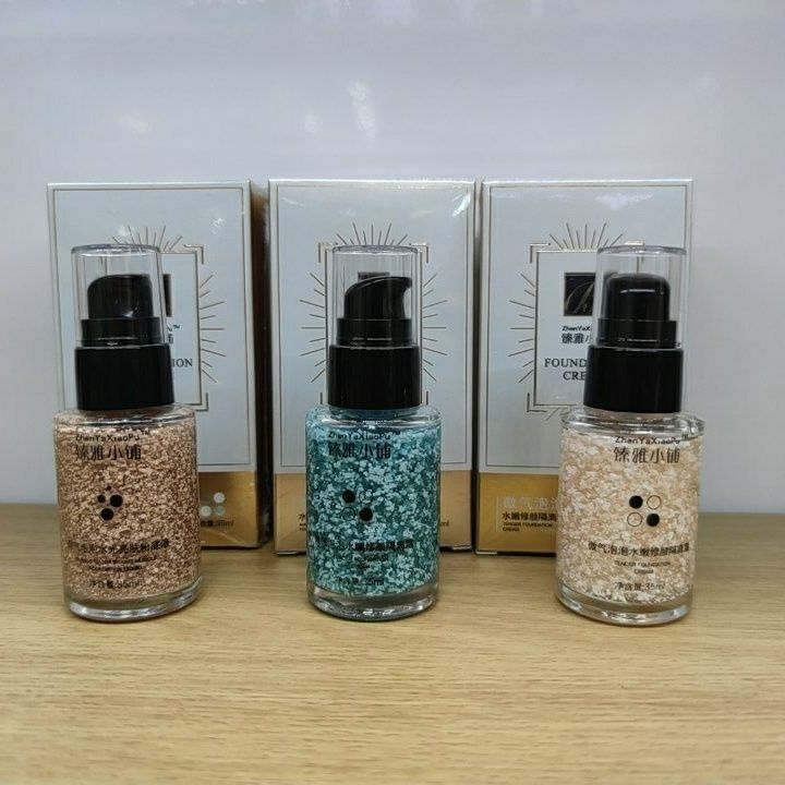 Zhenya Shop Micro Bubble Water Brightening Skin Foundation, Base Cream, Natural Skin Tone, Blue Purp