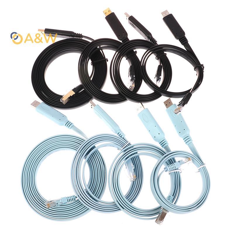 A & W 1/1.51.8/3M USB To RJ45 สําหรับ Cisco USB คอนโซลสาย Debug สําหรับ Cisco H3C HP Arba 9306 Huawe