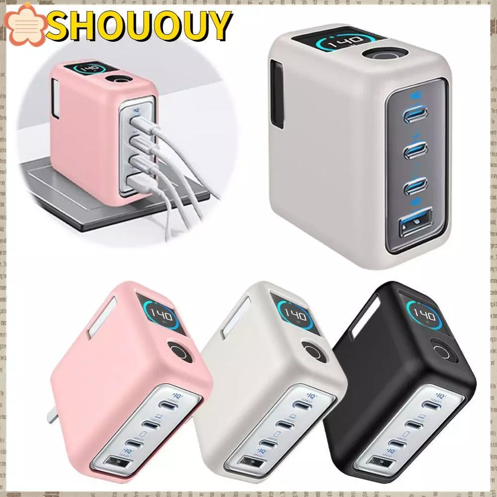 SHOUUY ซิลิโคน, กันกระแทกนุ่มป้องกัน, สีทึบแบบพกพากันฝุ่นพกพาสําหรับ Anker Zolo 140W Charger Travel
