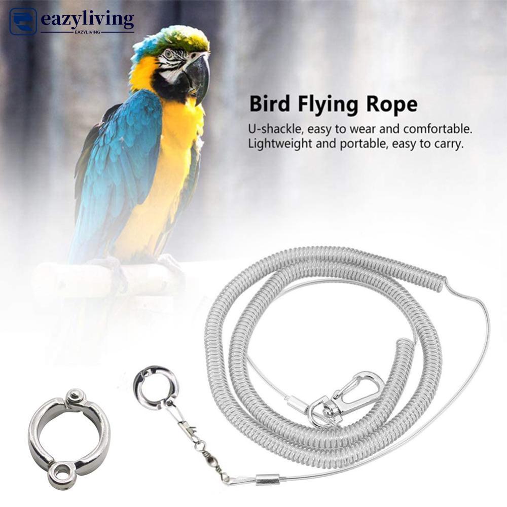 EAZYLIVING 3 M/6 M Parrot Bird Flying Training Leash Ultra-light เชือกยืดหยุ่น Anti-bite พร้อมขาแหวน