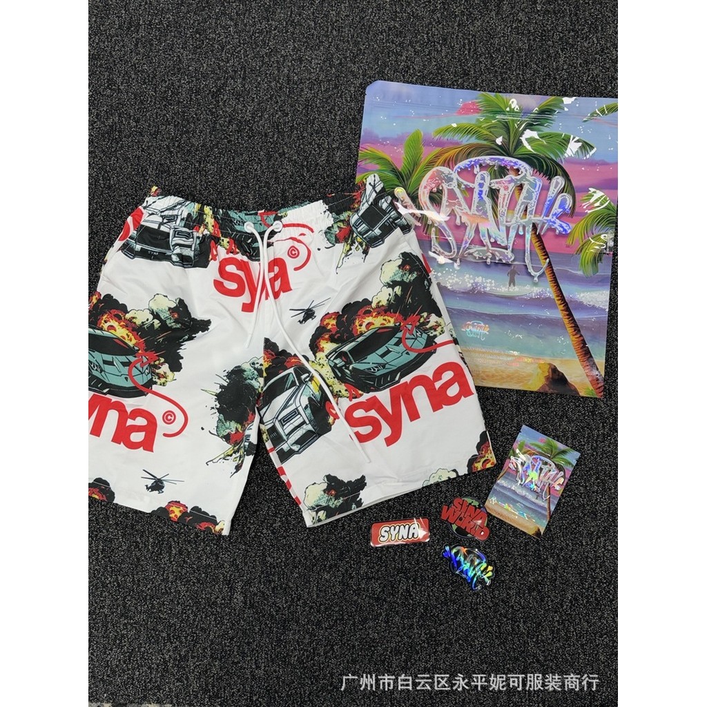 SYNA DRILL SHORTS กางเกงขาสั้นพิมพ์ลาย Dijia Shortpants ชาย