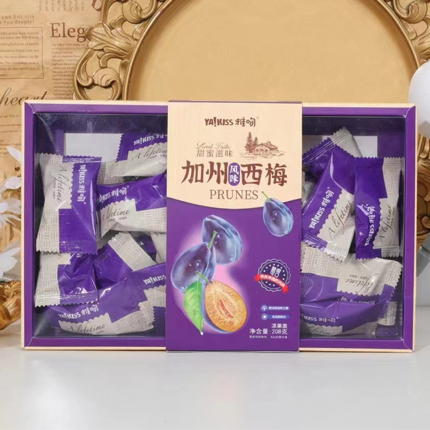 Ya Kiss California Plum 208g Boxed Casual Plum Snacks Sweet Sour Relief Glutton Office Casual Snacks