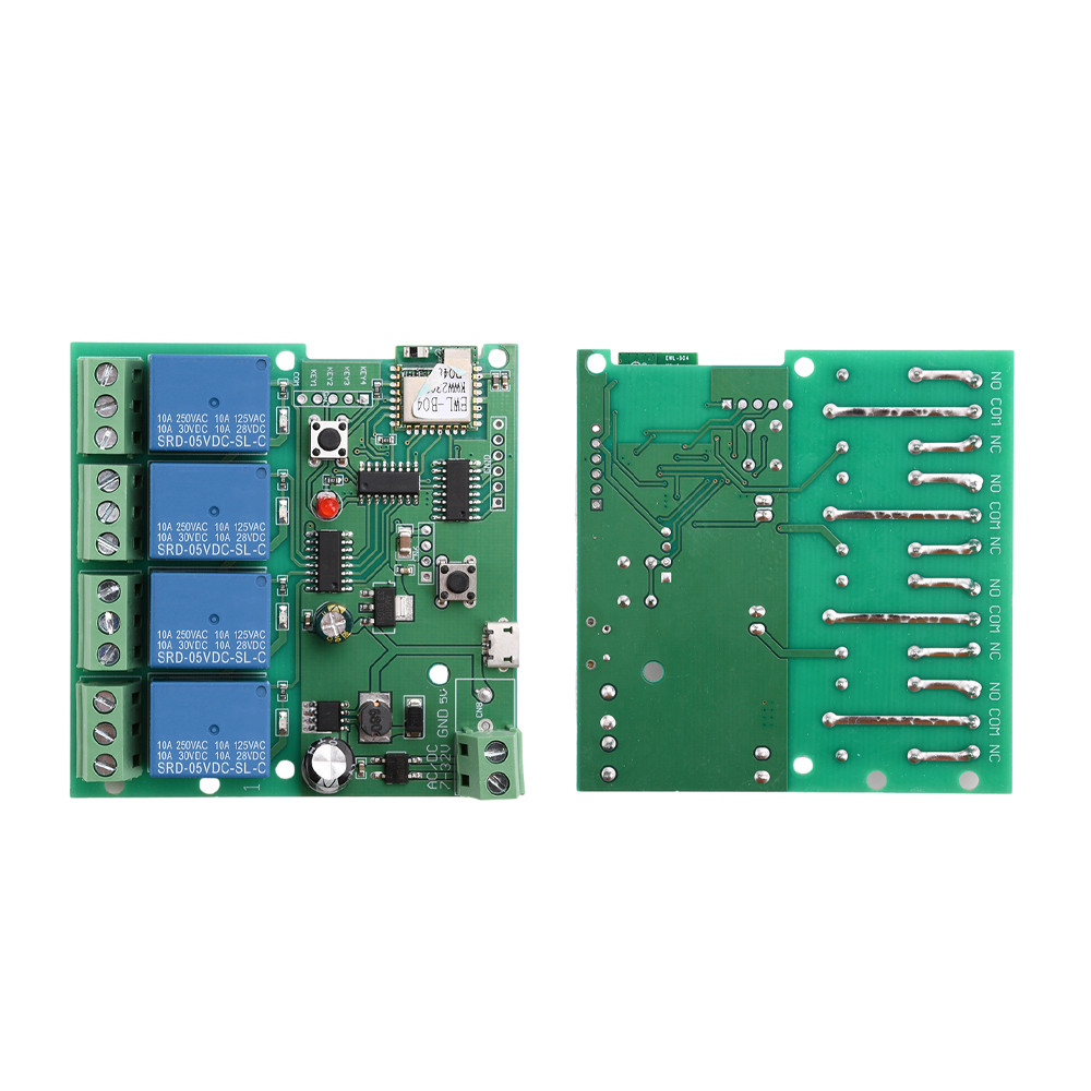 USB5V/DC7-32V 4-Channel WiFi รีโมทคอนโทรลรีเลย์โมดูลสวิทช์ Easy WeChun APP