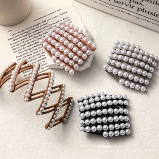 ที่คาดผมประดับมุก พับเก็บได้ แฟชั่นสไตล์เกาหลี มาใหม่