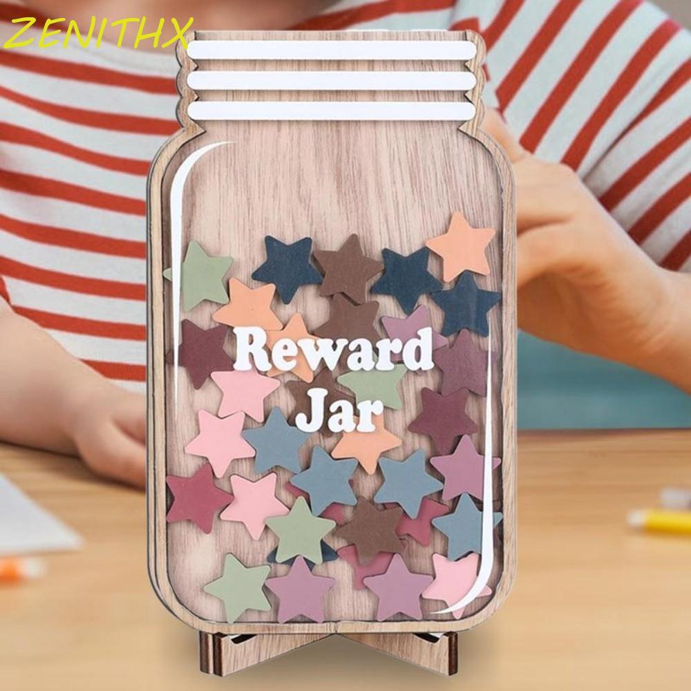 ZENITHX Positive Behavior Rewards Jar, ดอกไม้ไม้เด็ก Star Reward Jars, รับผิดชอบรางวัล Behavior การ์