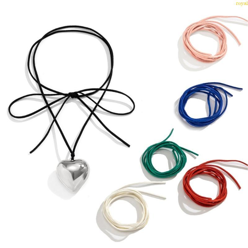 (ส่วนลดสูง) Oyalking.th 6 ชิ้นสร้อยข้อมูลแบบคล้องคอมีหัวใจ ปรับขนาดได้