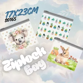 S0165 กระเป๋าซิปลอค A5 ซิปขาว ขนาด 17ซม.*23ซม. ใส่ดินสอ ปากกา เครื่องเขียน กันน้ำ กล่องดินสอ