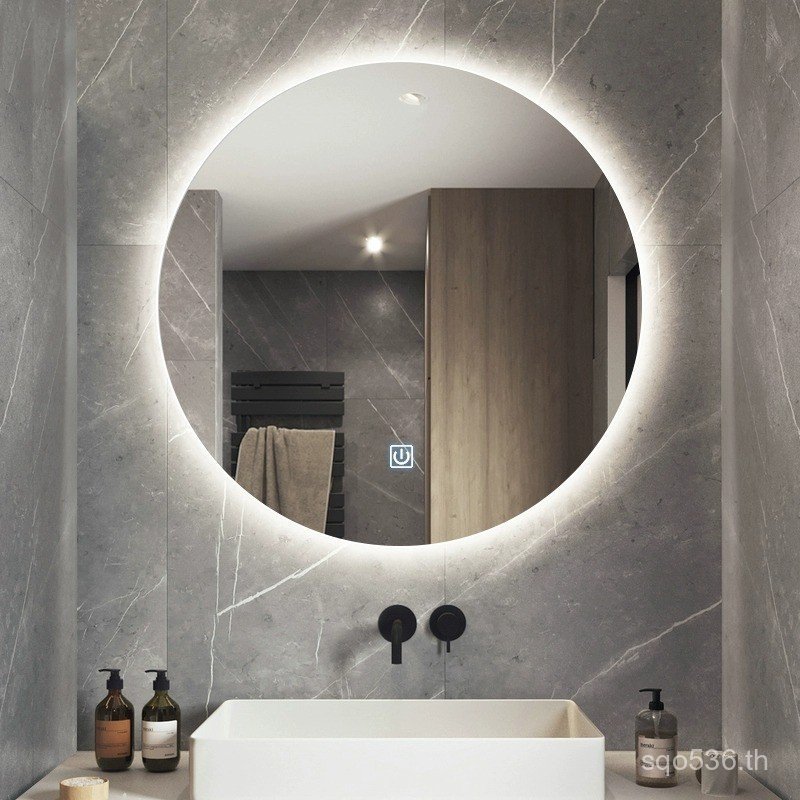 Anti-Fog กระจกห้องน้ําห้องน้ํากระจกโรงแรมแต่งหน้าติดผนัง led High-Definition Luminous สมาร์ทรอบตกแต่