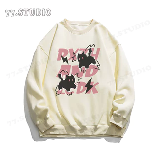 COD（พร้อมส่งจากกรุงเทพ） เสื้อกันหนาวแขนยาว เสื้อยืดคอกลมพิมพ์ลาย เสื้อเชิ้ตลำลองทรงหลวมใส่สบาย เทรนด์เกาหลี M-XXXL