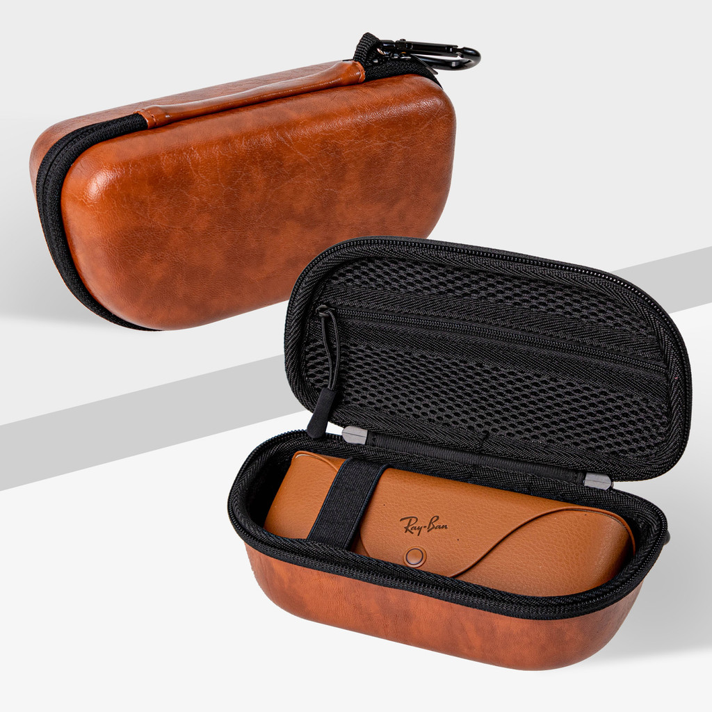 กระเป๋าพับได้สำหรับแว่นตา RayBan รุ่น Meta Wayfarer และ Skyler ป้องกันตก ทำจากหนังPU GC-1644