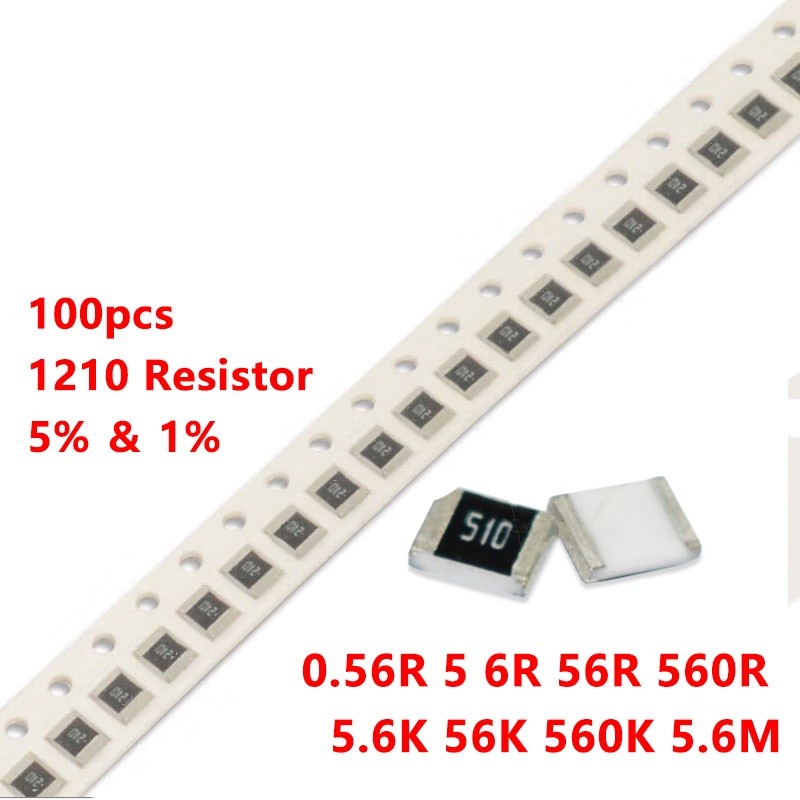 100 ชิ้น/ล็อต SMD 1210 ตัวต้านทาน 1% 1/2W ความต้านทาน 0R โอห์ม 0.56R 5.6R 56R 560R 5.6K 56K 560K 5.6