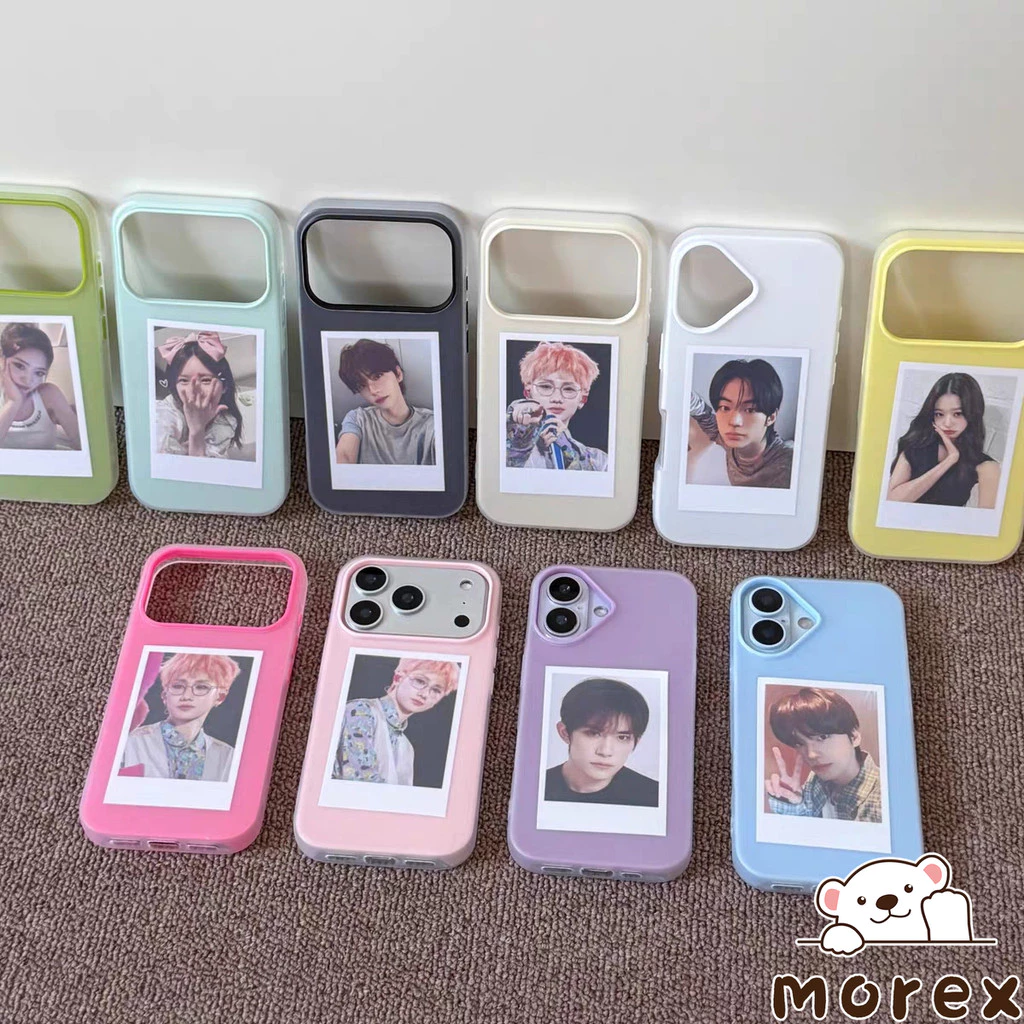 เหมาะสำหรับ IPhone 17 12 15 13 11 16 14 Pro Max XR X XS Max 15 7 8 Plus กรอบรูปเทรนดี้ 2 in 1 สีเจลลี่ เคสนิ่มกันกระแทก