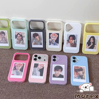 เหมาะสำหรับ IPhone 17 12 15 13 11 16 14 Pro Max XR X XS Max 15 7 8 Plus กรอบรูปเทรนดี้ 2 in 1 สีเจลลี่ เคสนิ่มกันกระแทก