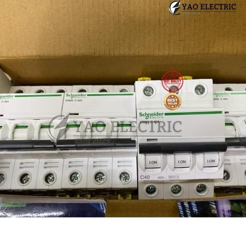 ￼MCB SCHNEIDER IC60N 3P 40 3phase 6kA A9F74340 MINIATURE CIRCUIT BREAKER 3Pole 3 เฟส 3 P