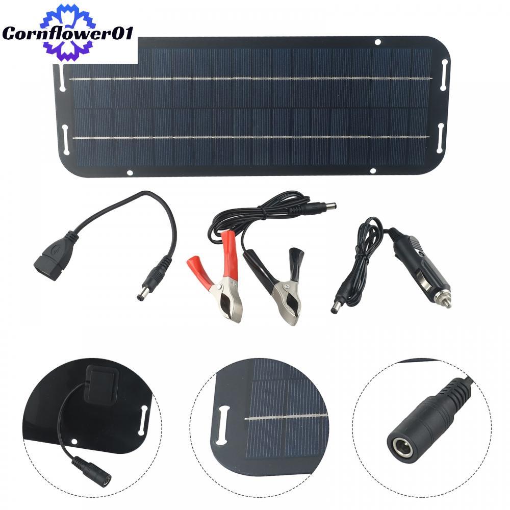 [cornflower01]12V Battery Charger High-quality Solar Cells Convenient Solar Battery Charger