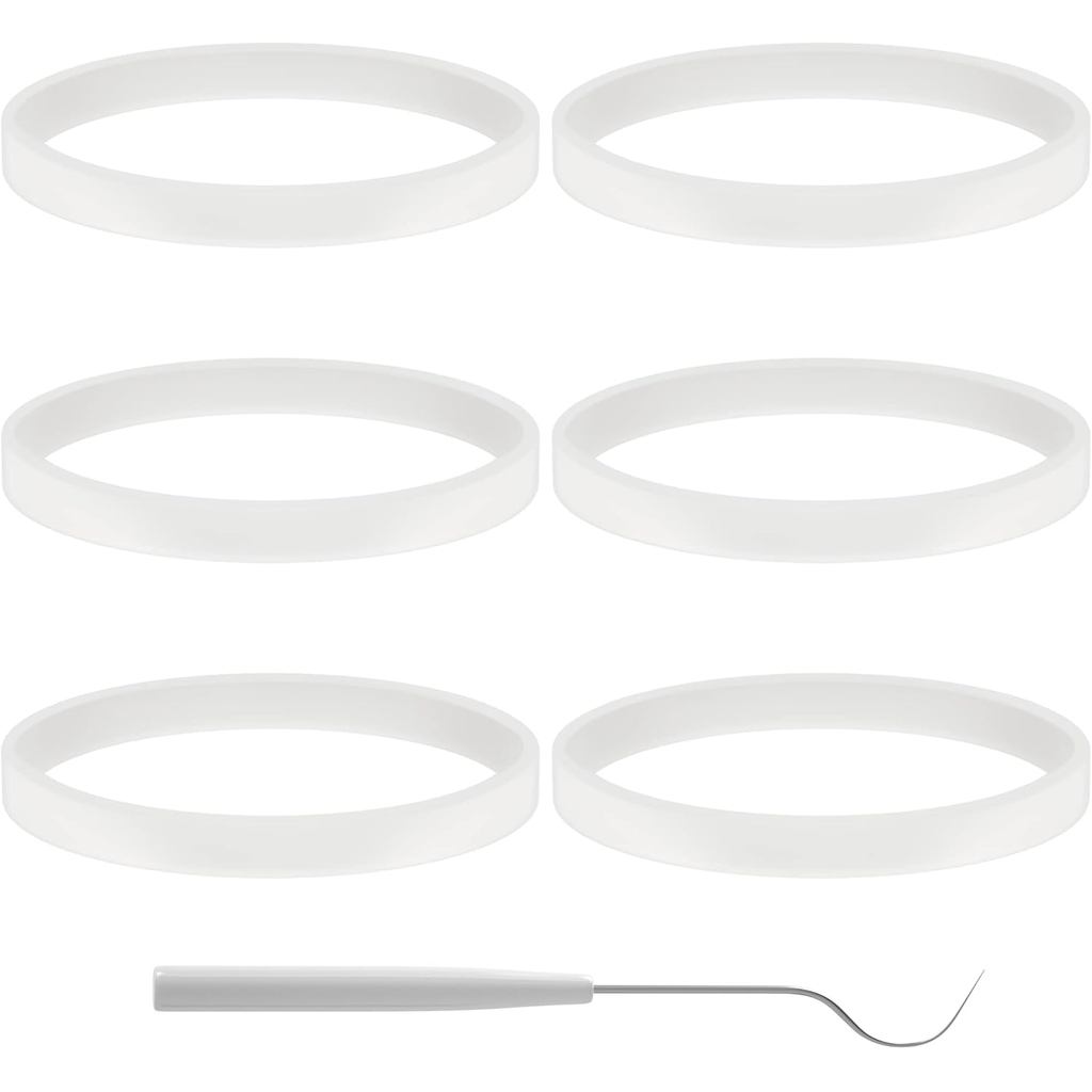 6 PCS ปะเก็นยาง 10 ซม.ปะเก็นซีลสีขาว O-แหวนอะไหล่สําหรับ Ninja Blender BL480 BL680 BL910 CT680