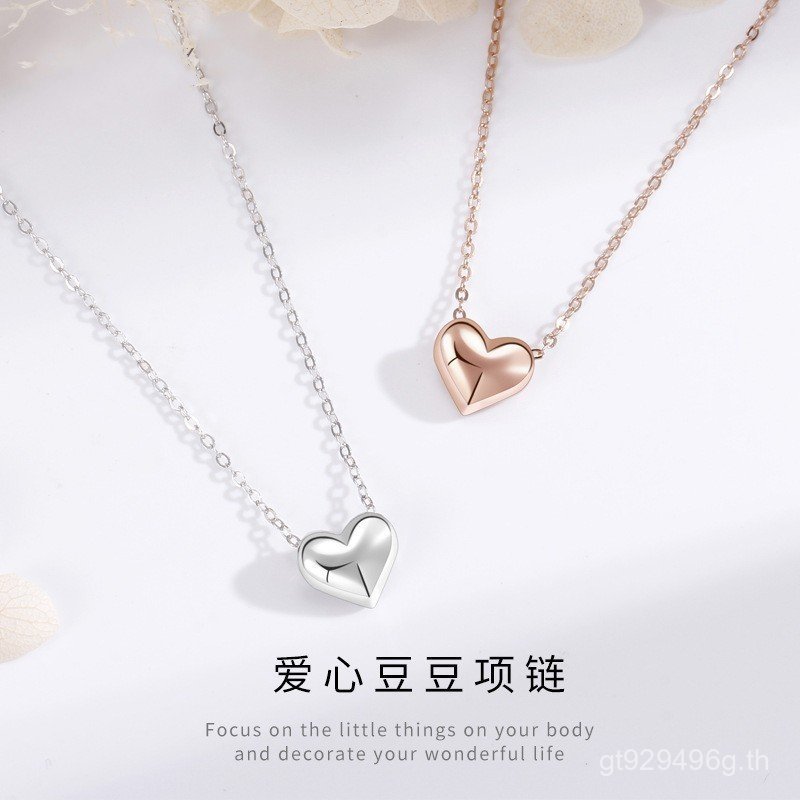 S999 ออกแบบหญิงเงินสเตอร์ลิง Rose Gold สร้อยคอจี้แฟชั่น Love Niche Influencer Peas Acacia Peas Clavi