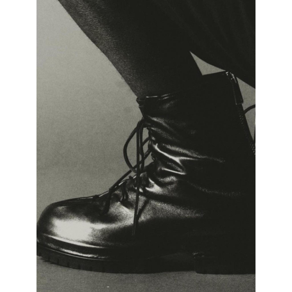 -TULF DU Home รองเท้า lace-up high-top หนังคุณภาพสูง มีดีไซน์สองชั้นและซิปล็อก สำหรับผู้ชาย