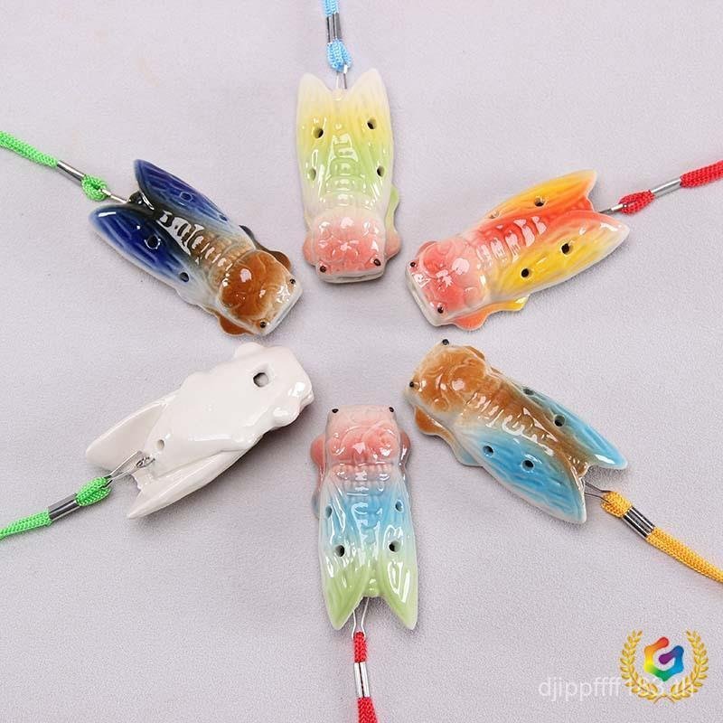 Four-Hole จี้ขนาดเล็กขนาดเล็ก Cicada Knows Attractions นกหวีด Night Market ลูกตุ้มขนาดเล็กขลุ่ยการท่