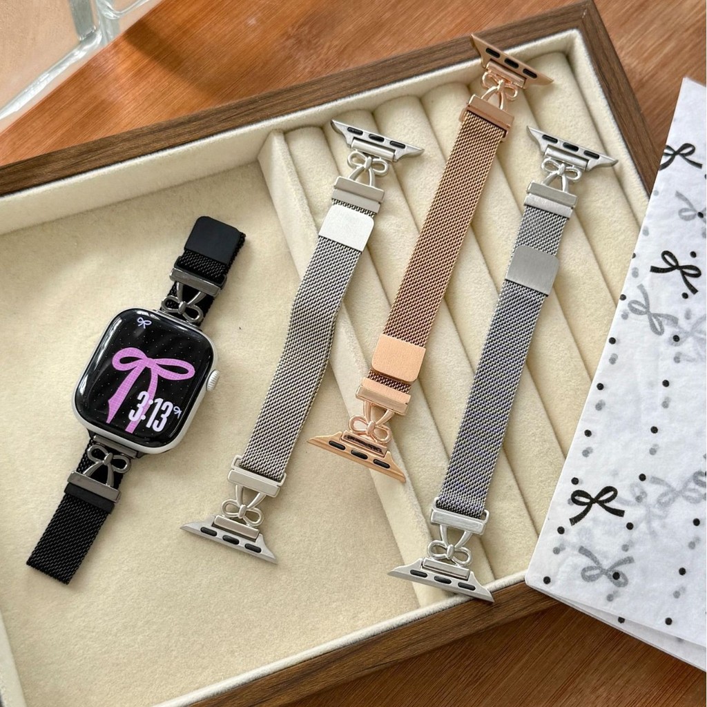 ข้อต่อผีเสื้อ Metal Milan Magnetic Strap เหมาะสําหรับ iwatch11 Generation 10/987UltraSE