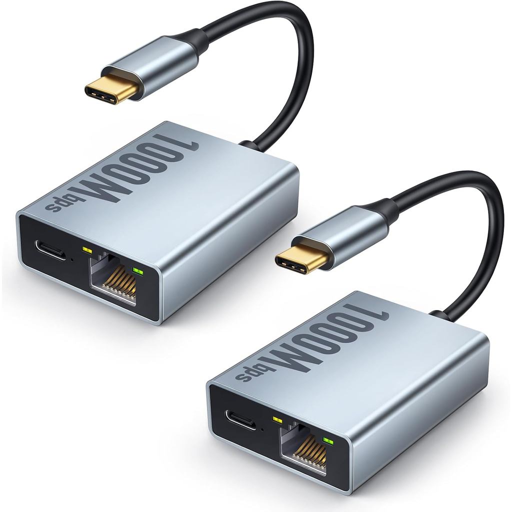 ELECTOP 1000Mbps Ethernet Adapter for Chromecast with Google TV, USB Type C to RJ45 Gigabit Ethernet