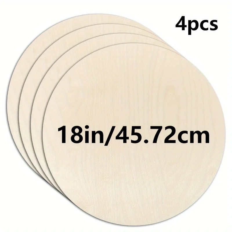 1/2/4pcs 18inch Crafts Wood Circle,cut Blank Round Wood Chip Blank Round Wood Circle,wood Circle for