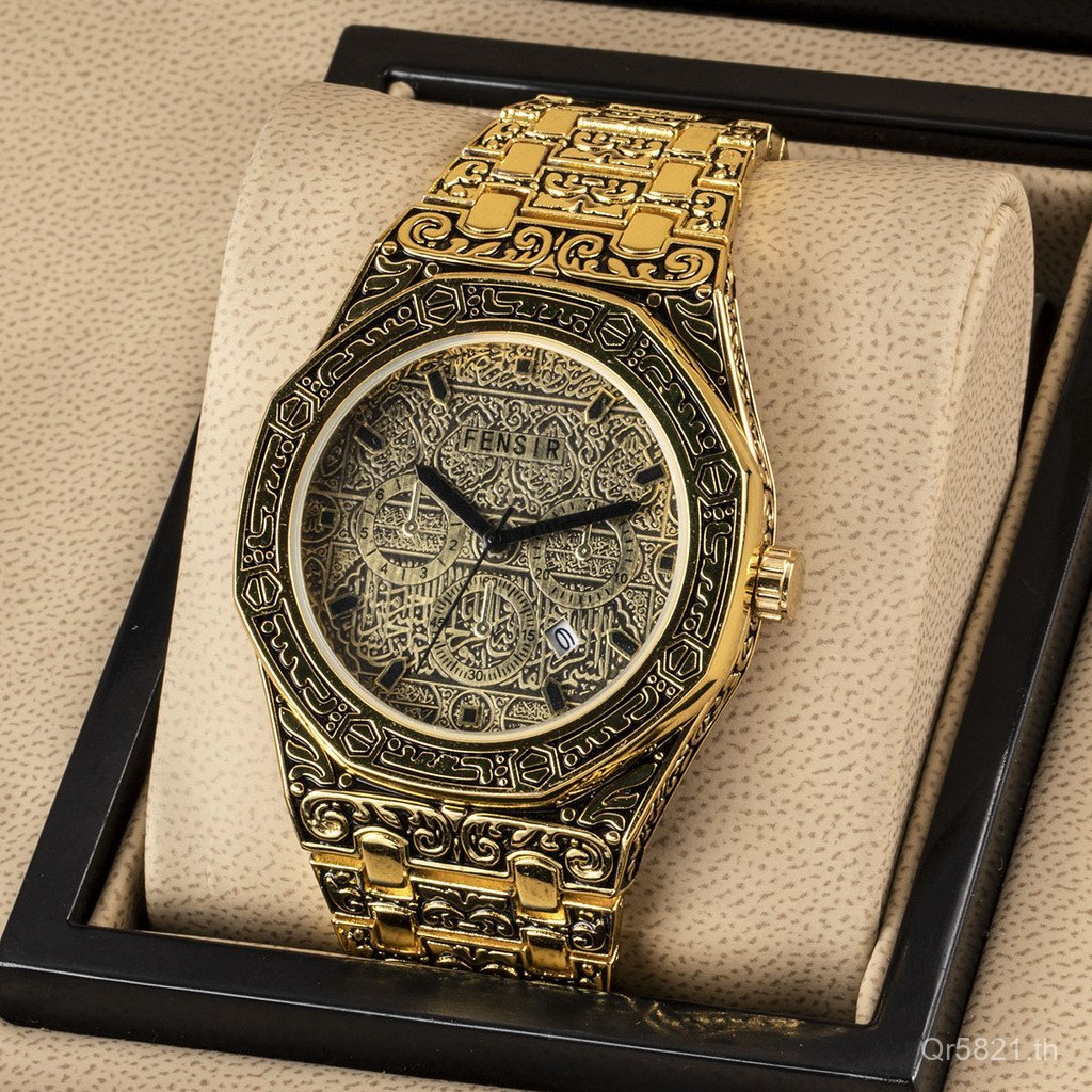 เข็มสีดํานาฬิกาโรงงานข้ามพรมแดนย้อนยุคสามตากันน้ํา2022ขายส่งนูนปฏิทินชิควอตซ์นาฬิกาผู้ชายFeen RPG