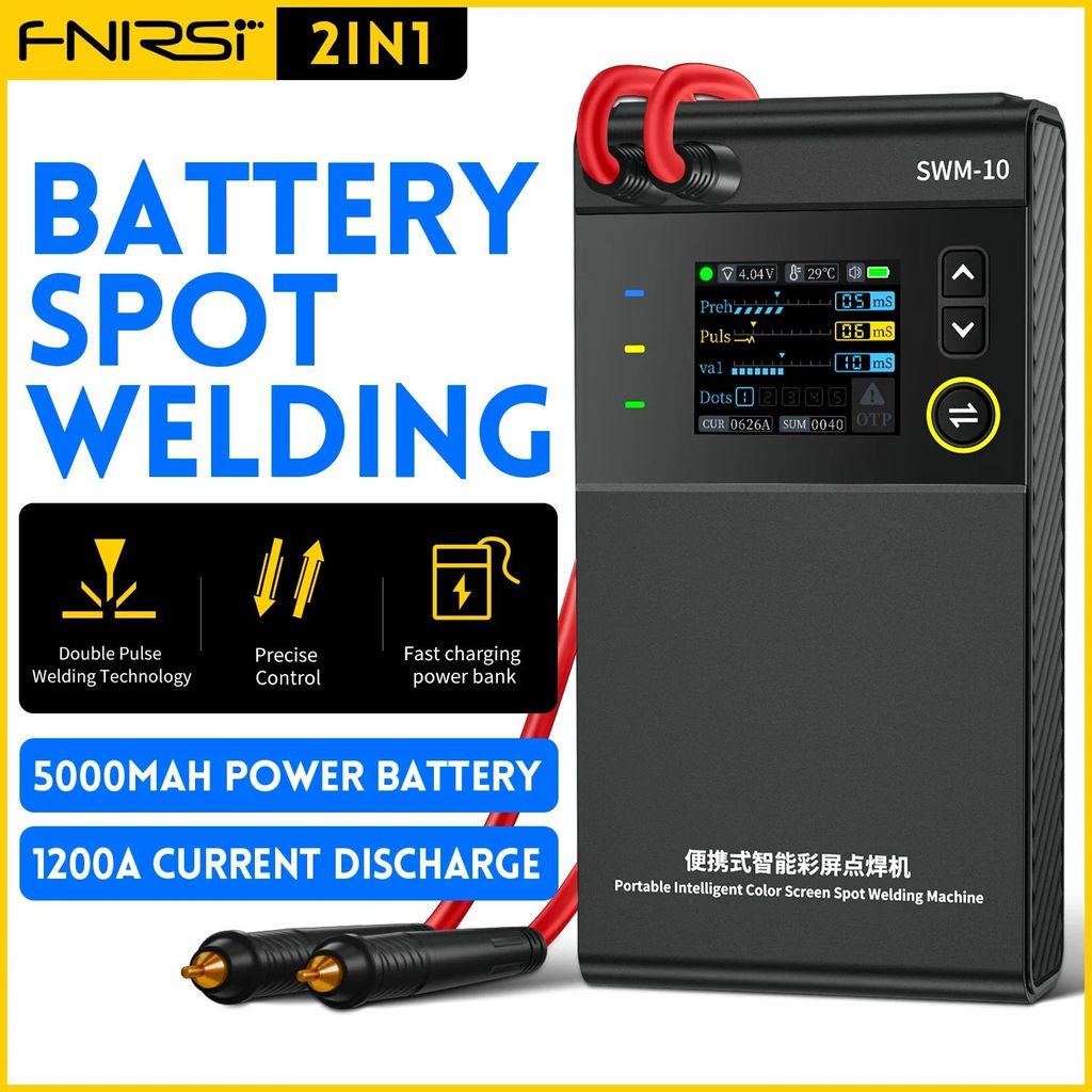FNIRSI SWM-10 แบตเตอรี่แบบพกพา Spot เครื่องเชื่อม DIY Mini 18650 แบตเตอรี่เครื่องมือเชื่อม 5000 mAh 