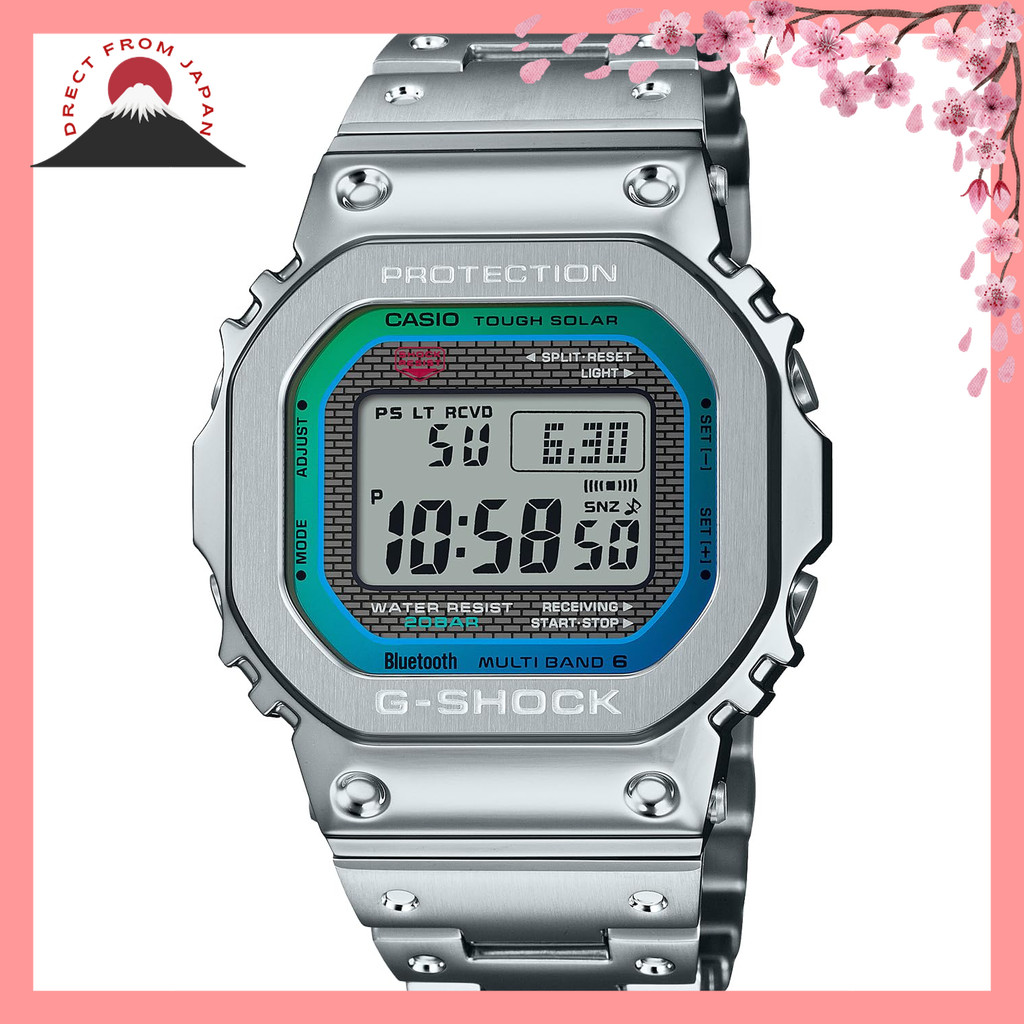 Casio G-SHOCK GMW-B5000PC-1JF ระบบ Bluetooth กันน้ำ 20ATM ดีไซน์โลหะเต็ม วัสดุซิลเวอร์ ทนทาน แข็งแรง