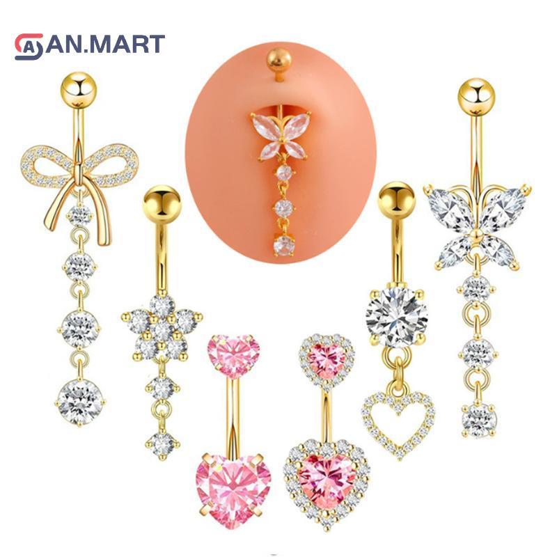 แหวนหน้าท้อง AN.MART แบบ.Simple Heart สำหรับสไตล์แฟชั่น ออกแบบอย่างประณีตและเซ็กซี่ เป็นของขวัญที่สว