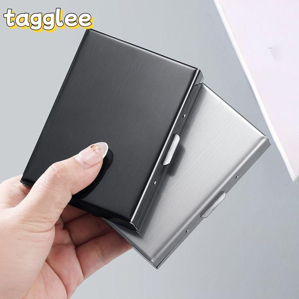 Tagglee กระเป๋าสแตนเลสใส่บัตรแบบบาง ป้องกัน RFID พร้อมช่องเก็บบัตร 6-10 ใบ