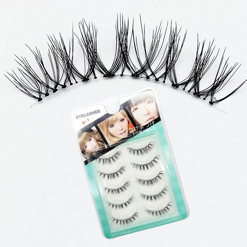 W-1 ชิงเต่าเหลาขนตาปลอมแข็งเทอร์เรียขนตาญี่ปุ่นเกาหลีแฟชั่นแต่งหน้าขนตาปลอมธรรมชาติ [โปรโมชั่นส่งท้า