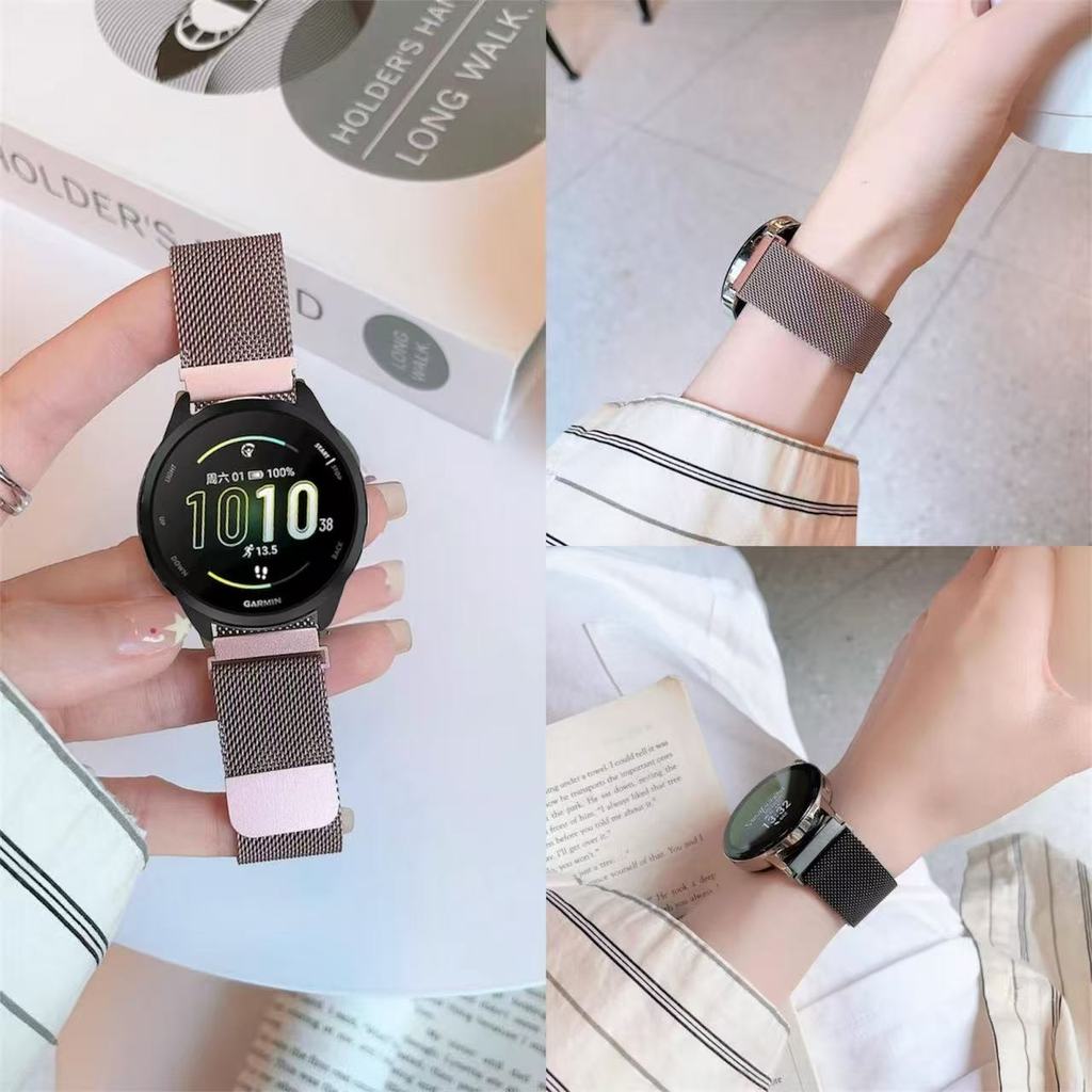 สายสแตนเลสGarmin 165 245 570(42mm)158 55 645 active5 active6 venu venu sq2 สายนาฬิกากว้าง20mm