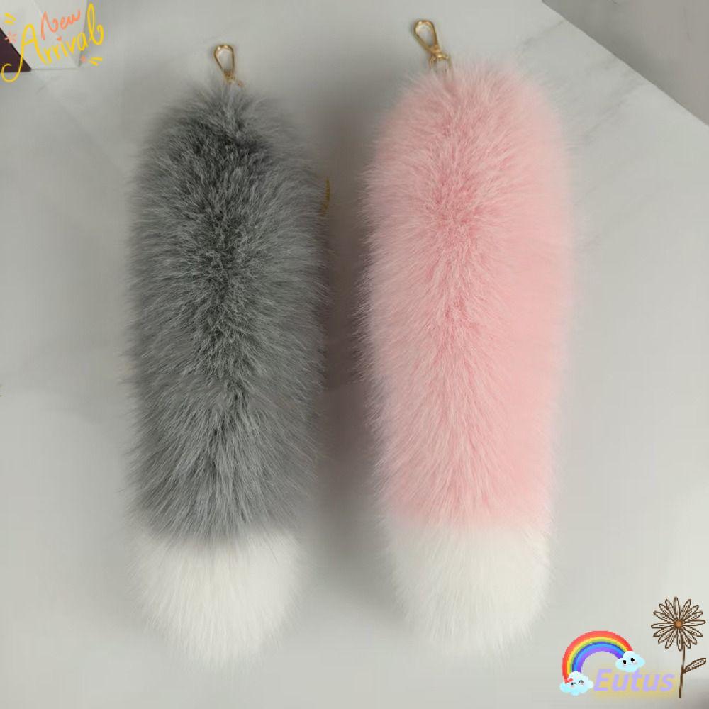 EUCA Therian Tail Bag Charms,หนาขนาดใหญ่Faux Fur Tailพวงกุญแจ,แฟชั่นนุ่มPlush Warm Furจี้