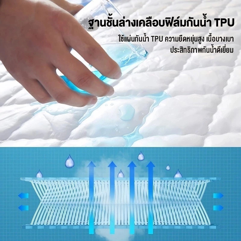ผ้ารองกันเปื้อนที่นอนกันน้ำ 3/3.5/5/6 ฟุต กันไรฝุ่น thumbnail 3