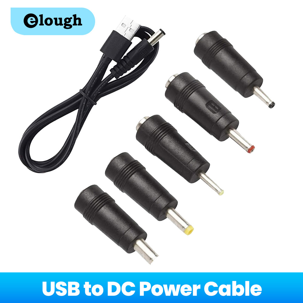 Elough Universal USB เป็น DC สายไฟ USB เป็น DC 5V สายชาร์จ 5 อะแดปเตอร์สําหรับลําโพงพัดลมขนาดเล็กเรา