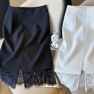 mimi&didi#กระโปรงสีดำ ความยาวปานกลาง แต่งขอบลูกไม้หรูหราเบาๆ…