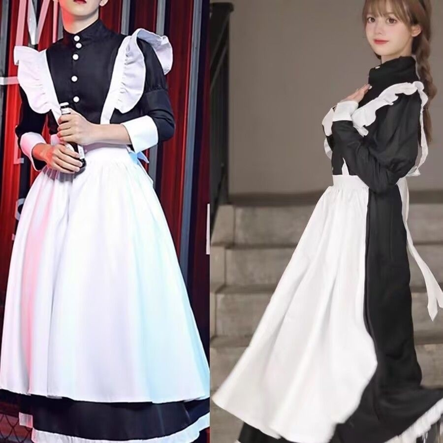 พร้อมส่งในไทย ชุดเมดยาว maid คอสเพลย์ แม่บ้าน ชุดคนรับใช้ชายชุดคอสชุดนักเรียนน่ารัก สองมิติแม่บ้านญี่ปุ่น โลลิต้า lolita - รูปที่ 5