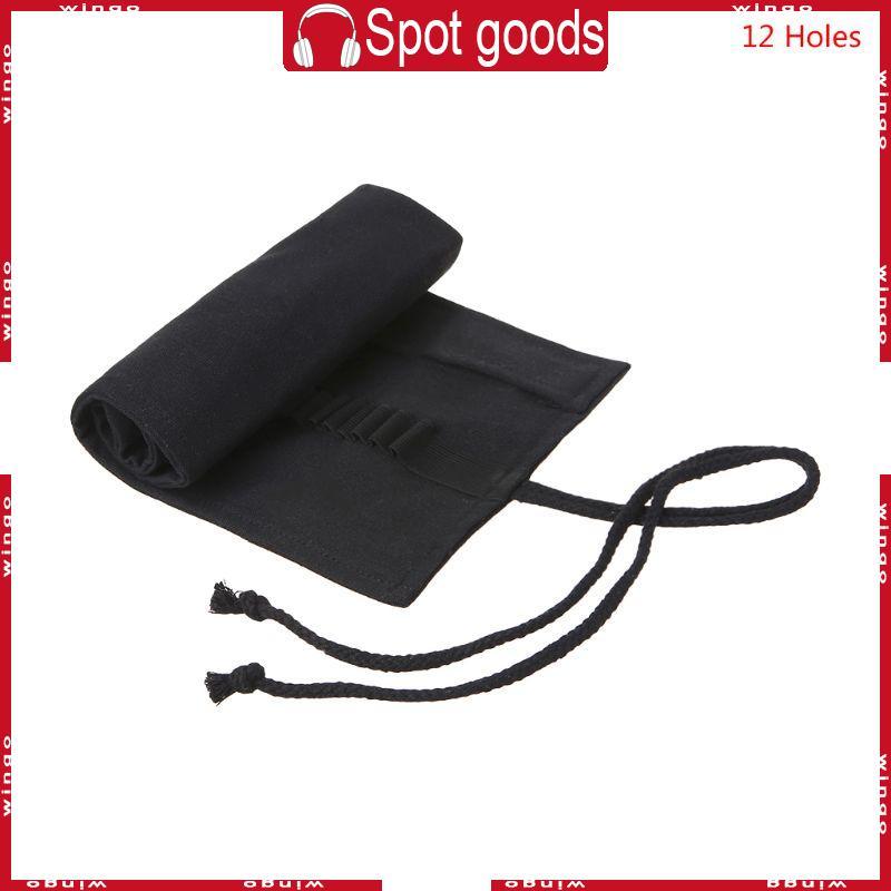 WIN ดินสอโรงเรียนสีดําสําหรับกรณี Roller 12 24 36 48 72 หลุมผ้าใบ Roll Up Ma