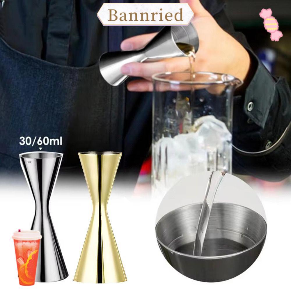 BANNRIEDSG เครื่องปั่นค็อกเทล, Dual Shot หนาวัด Jigger, 2oz 1oz 304 สแตนเลสสไตล์ญี่ปุ่นวัดถ้วยบาร์