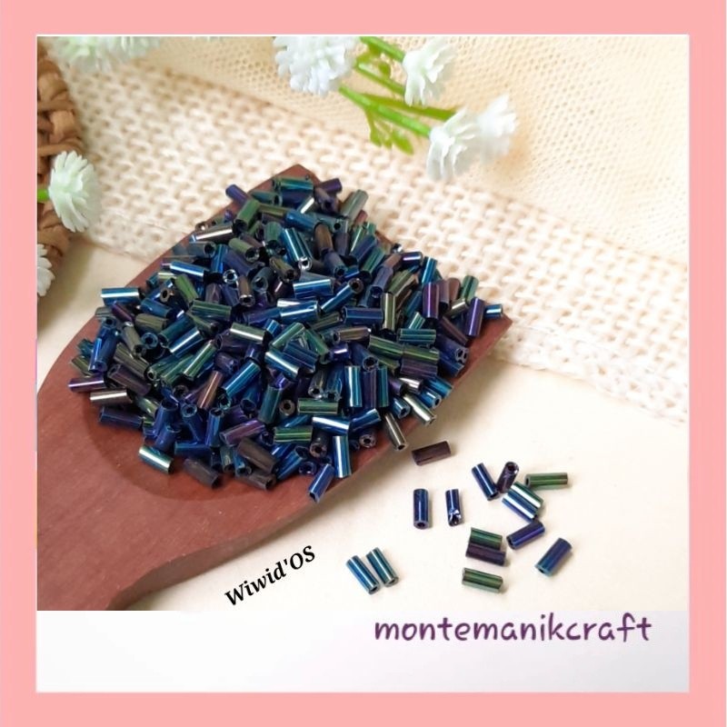 BEADS (20 กรัม) BLACK BAMBOO SEQUIN BEADS AB 5 MM MONTEMAILNIK CRAFT