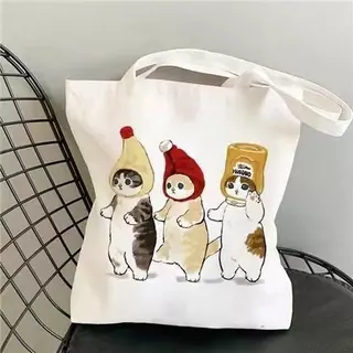 【จัดส่งจากกรุงเทพฯ】 กระเป๋าผ้ามินิมอล 12 ลายสกรีน ขนาด 34*38cm กระเป๋า Tote Bag