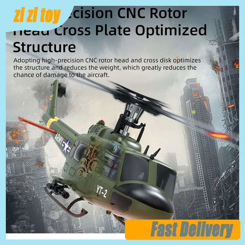 Yuxiang F07 Huey Uh1d Optical Flow ตําแหน่งรีโมทคอนโทรลเฮลิคอปเตอร์หกช่อง 3d Stunt เฮลิคอปเตอร์โหมดจ