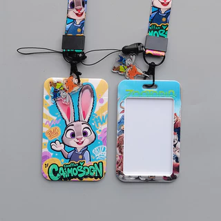 การ์ตูนแอนิเมชั่น Zootopia Student Bus Card Holder Subway ID Card โพลีเอสเตอร์ Lanyard ABS Holder ของขวัญ
